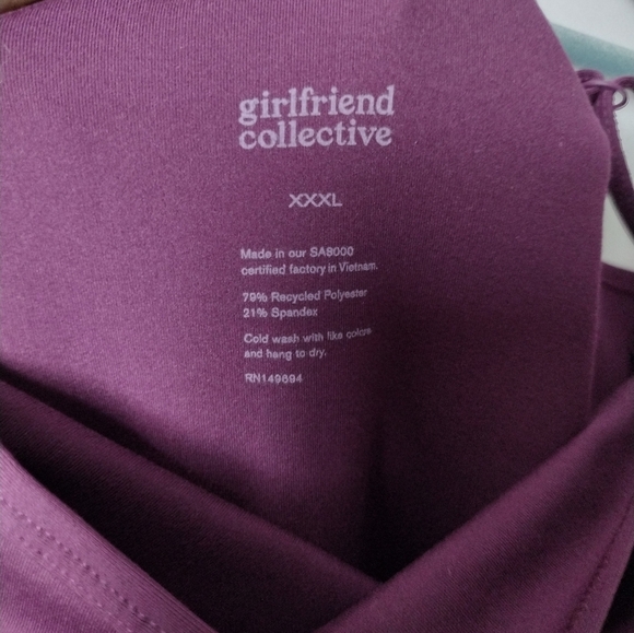 Girlfriend Collective Cami Unitard in Plum - Picture 6 of 6